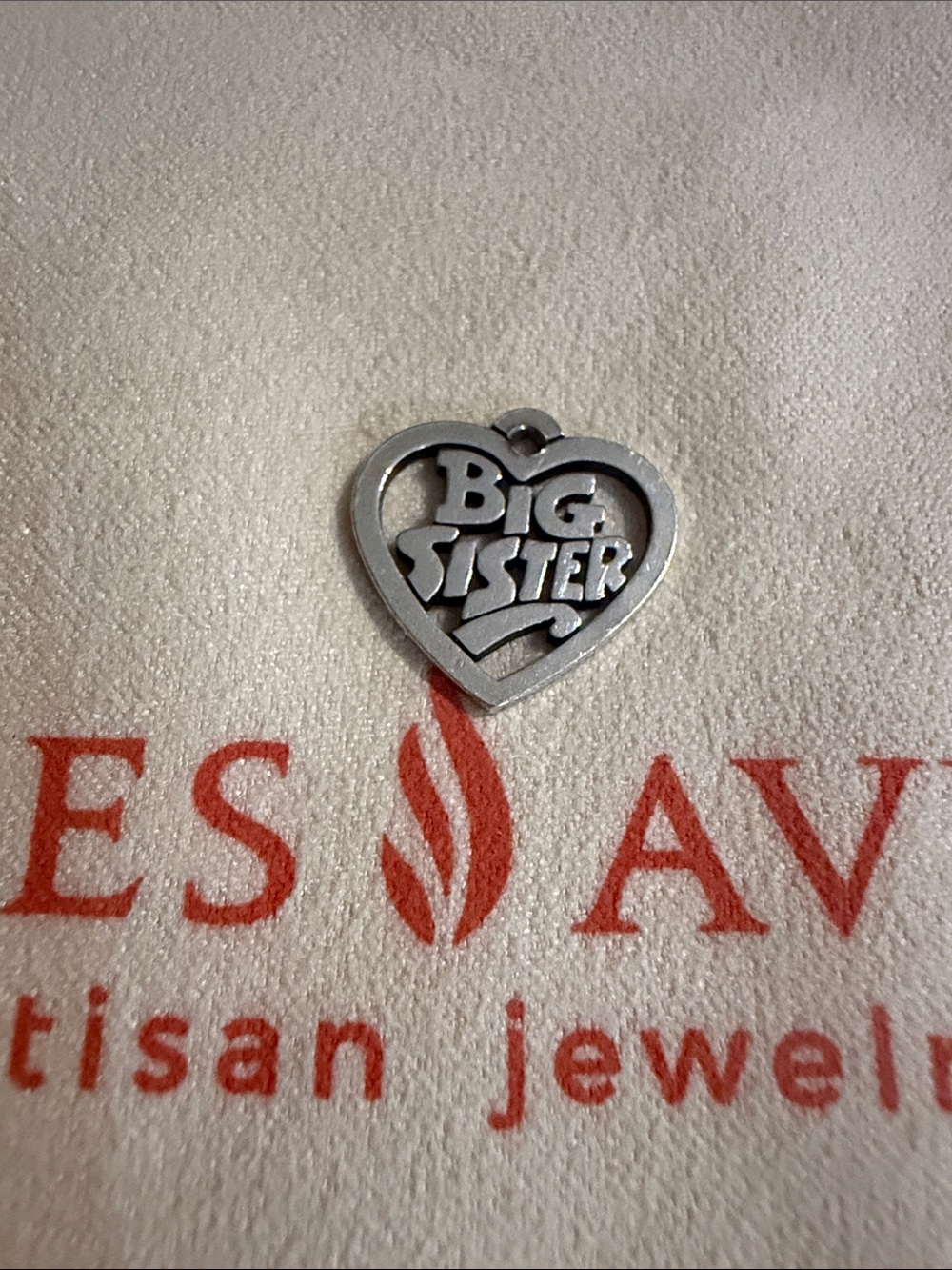 James Avery “Big Sister" Heart Charm  cut